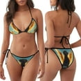 thumbnail image 3 of Naloa Golden Cloud Winged Dog Print Women Halter Bikini Set ,Two Piece Triangle Swimsuit,Tie Bathing Suit,Sexy Triangle Two Piece Swimwear, 3 of 5