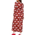 thumbnail image 4 of Hirigin Women's Christmas Dress, V-Neck Long Sleeve Waist Strappy Dress, 4 of 7