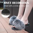 thumbnail image 3 of Vogue Cloud Women's Furry Slides Faux Fur Slides Fuzzy Slippers Fluffy Sandals Outdoor Indoor, 3 of 6