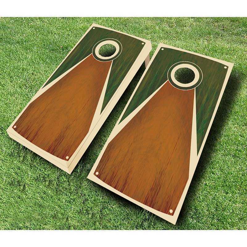 AJJ Cornhole Tarpis Green Chestnut Stained Cornhole Set