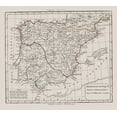 thumbnail image 2 of Delamarche 22x20 White Modern Wood Framed Museum Art Print Titled - Spain Portugal - Delamarche 1790, 2 of 4