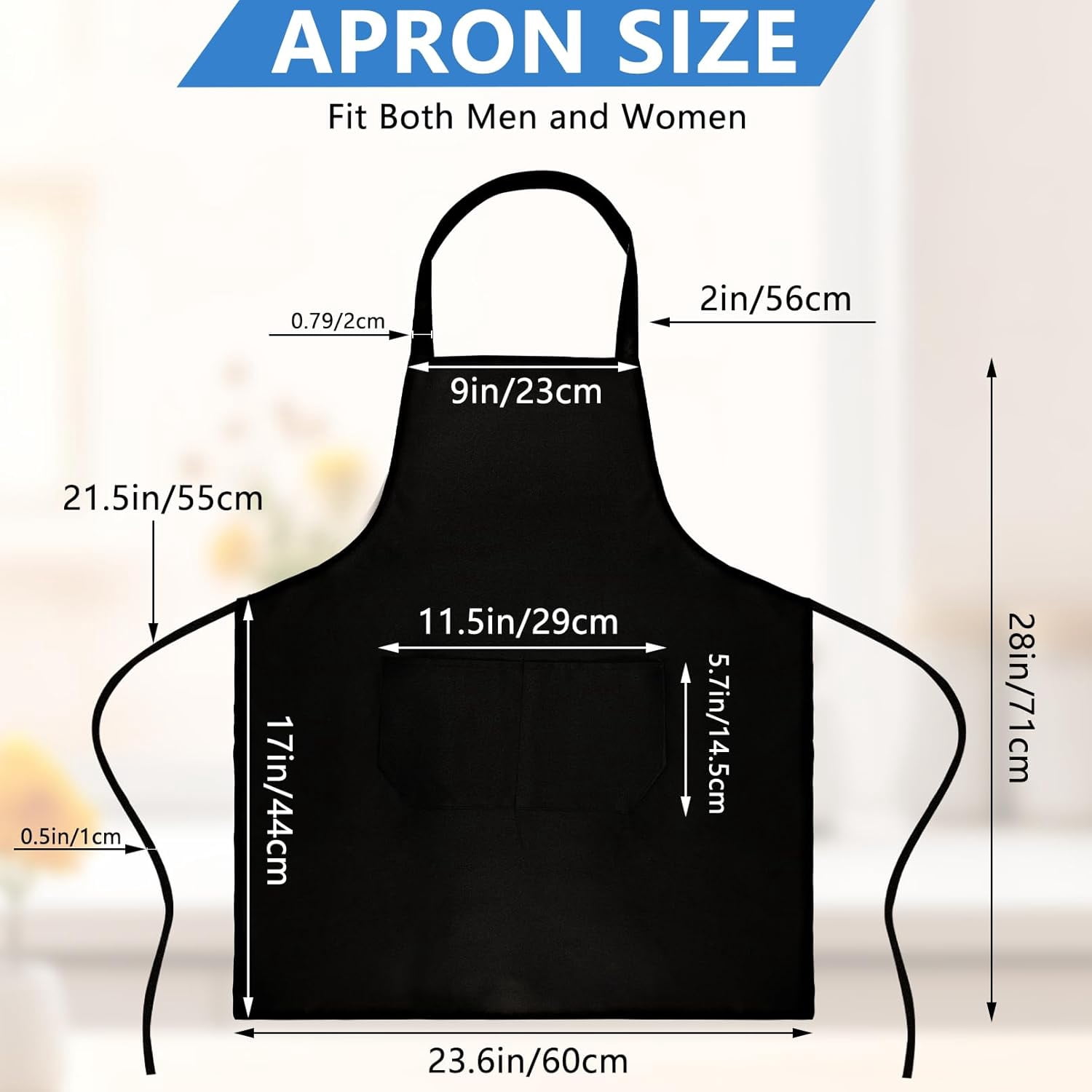 Bgtecho18 Pack Bib Apron,Aprons Bulk with 2 Pockets,Apron Bulk for Women Men,Unisex Commercial Apron for Kitchen BBQ Drawing Crafting(Black)