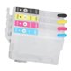 thumbnail image 2 of 4 Colors Ink Cartridge with Permanent Chip Refill Printing Boxes Black Cyan Magenta Yellow T1811 T1812 T1813 T1814, 2 of 5