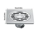 thumbnail image 2 of 1 Pcs Stainless Steel Shower Drain Cover, Square Shower Floor Drain, Stainless Steel Drainer with Removable Cover Grid Grate for Kitchen, Bathroom, Garage, Basement, 2 of 6
