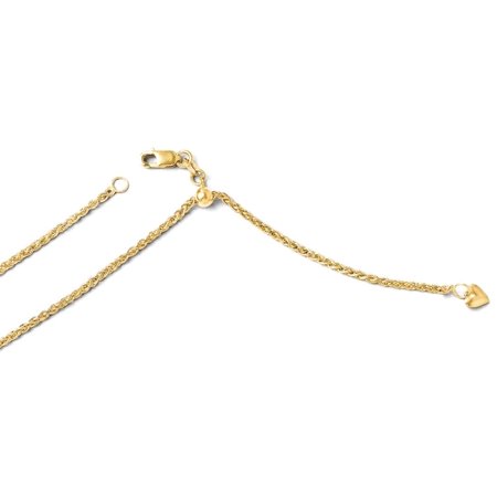 14k Gold Fill Necklace - ICE CARATS 14kt Yellow Gold Adjustable 1.6mm Semi Solid Spiga Chain Necklace 30 Inch Pendant Charm Wheat Fine Jewelry Ideal Gifts For Women Gift Set From Heart