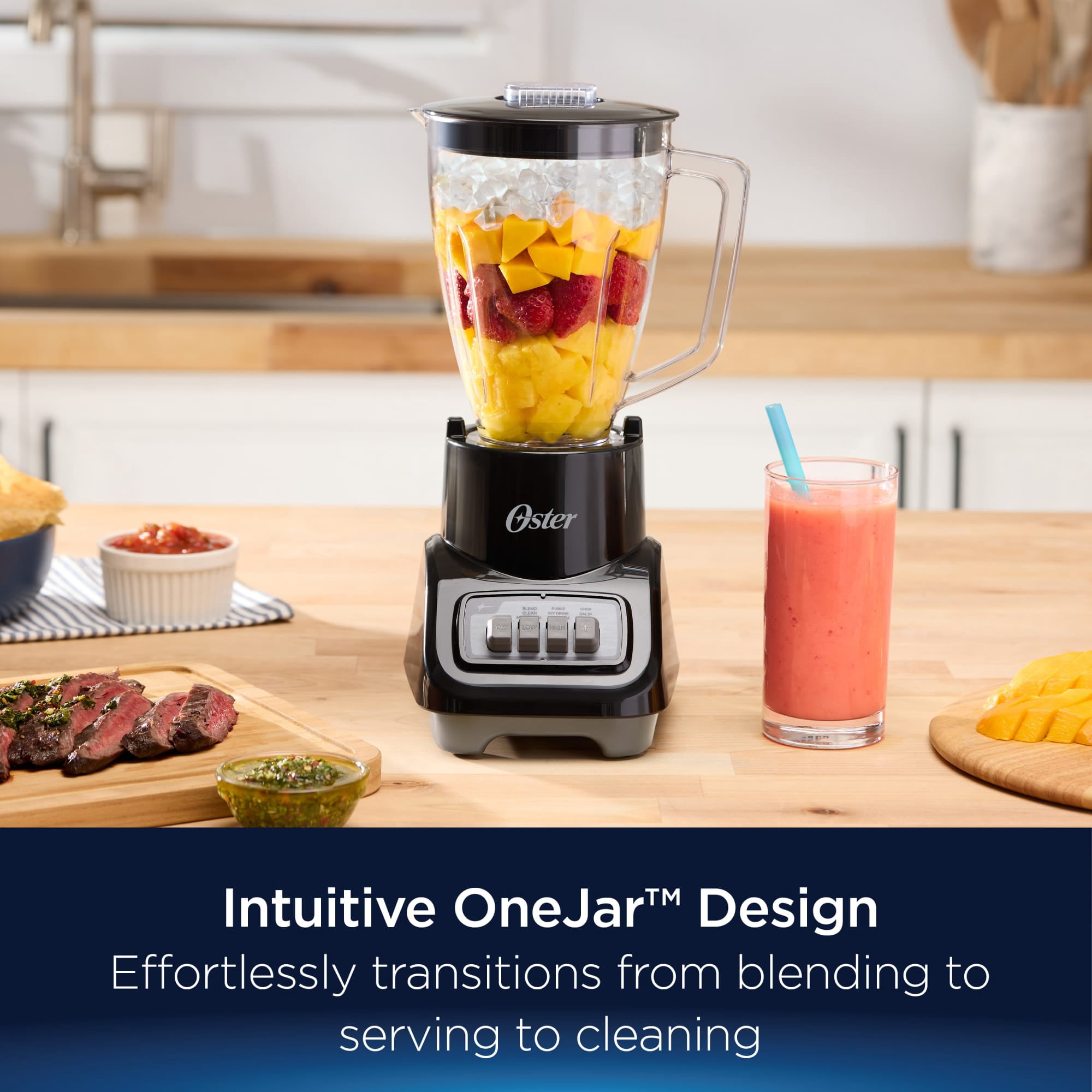 Oster Turbo Blender, 800-Watt Food Blender, Black