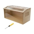 thumbnail image 4 of Caja de cría de pollos, gallinero, jaula transparente para hámster, escondite de madera para codornices, jerbos, reptiles, chinchillas y erizos., 4 of 9