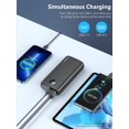 thumbnail image 2 of 40000mAh Power Bank Portable Charger, QC 4.0 & PD 30W Fast Charging, LED Display, 2 USB + 1 USB-C Output, Compatible with Most Devices – Light Blac, 2 of 7