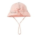 thumbnail image 3 of ZACPNCV Baby Sun Hat Toddler Girls Bucket Beach Hat Wide Brim UPF 50+ Adjuatable Travel Beach Pink Free Size, 3 of 5