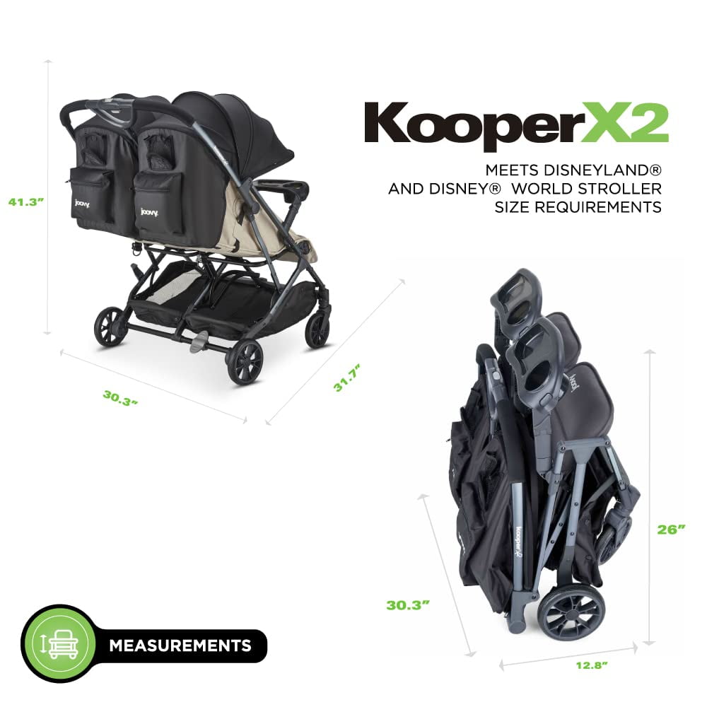 joovy Kooper X2 Lightweight Travel Compact Fold with Tray Double Stroller Sand Walmart