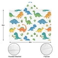 thumbnail image 3 of Wearable Blanket,Colorful Dinosaurs Cacti Pattern Hooded Wearable Flannel Blanket for Adults & Teens,Winter Poncho Shawl Wrap Cape Cozy Anti-Pill,50"x60", 3 of 5