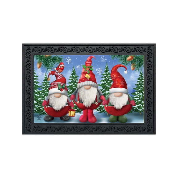 Briarwood Lane Winter Doormat 30x18 Indoor Outdoor Winter Gnomes Christmas For Christmas Doormat
