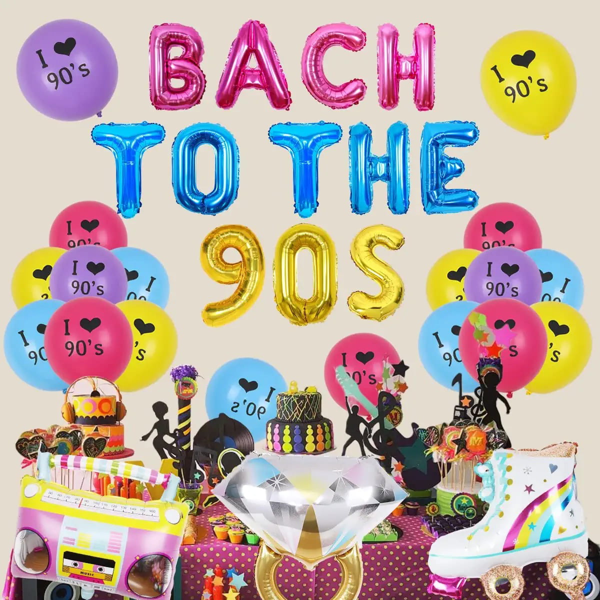 90's Decorations & Tableware - Fab party supplies | Party Packs