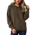 thumbnail image 4 of felwors Sweaters for Women Fall Winter Lightweight Warm Pullover Long Sleeve Crew Neck Wool Sweater Jumper Coffee, L, 4 of 6