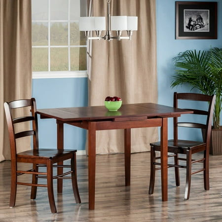 Leg Extension Table Set - Pulman 3-Pc Set Extension Table 2 Ladder Back Chairs