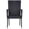 thumbnail image 3 of vidaXL Stackable Patio Chairs Outdoor Wicker Patio Dining Chair Poly Rattan, 3 of 4