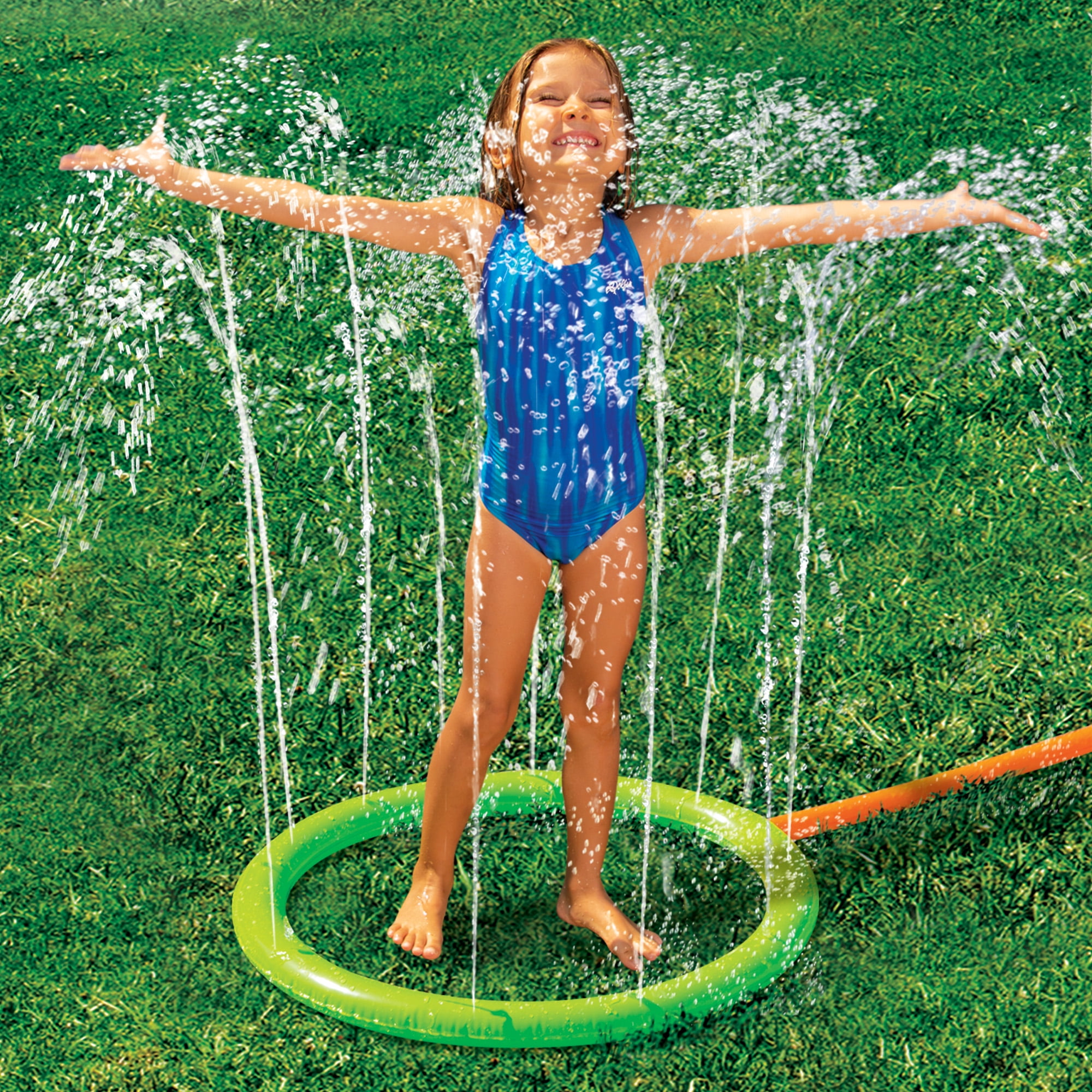 Banzai Splash Sprinkler Water Park 11ft Long Outdoor Family Summer Fun Activity, Ages 3+