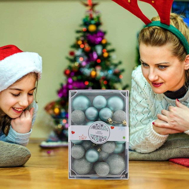Clear Glitter Hanging Shatterproof Baubles for Decoration