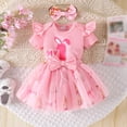 thumbnail image 6 of Gunia Baby Girl Easter Outfit Adorable Bunny Print Summer Short Sleeve Romper With Skirt Headband Toddler Playwear Soft Two Piece Clothes Set 0-18 Months, 6 of 9