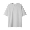 thumbnail image 2 of Camisas de Manga Corta de los Hombres Color Sólido de Ajuste Cuello Redondo Tops Casuales, Verano Y Primavera, Camisas Casuales de los Hombres, 2 of 6