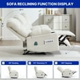thumbnail image 5 of Power Recliner Chair with Heating Vibration & Adjustable Backrest, Recliner Chair Sofa with 2 Cup Holders and Side Pocket, Lazy Recliner Chair for Living Room, Beige, 5 of 8