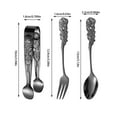 thumbnail image 2 of Hiroekza Vintage Rose Stainless Steel Ice Clip, Spoon & Fork Set - Elegant Coffee Spoon, Sugar Tongs & Dessert Utensils Black, 2 of 5