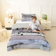 thumbnail image 4 of meiyoeat Rustic Happy Camping Twin Comforter Sets,Vintage Farmhouse Cabin Bedding Set For Boys,Light Gray Reversible,2pcs,1 Comforter and 1 Pillowcase, 4 of 7