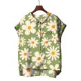 thumbnail image 4 of Green Womens Blouses Cute Tops for Women Collar Non Sleeve Linen Shirts Plus Size Floral Blouses Casual Summer Clothes Summer Tops for Women, 4 of 4
