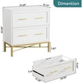 thumbnail image 7 of Tribesigns Modern File Cabinet with 2 Drawers, 31.5 inche Wooden Filing Storage Organizer with Gold Legs for Home Office, White, 7 of 7