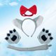 thumbnail image 4 of KAKOWELY Juego de 3 piezas en 1 con divertida diadema de lobo gris, accesorios para el pelo, adorable lazo para la cola, suministros para fiestas de máscaras y festivales con 1 par de guantes., 4 of 5