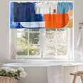 thumbnail image 4 of Modernism Abstract Valances for Windows, 42 x 12in, White Yellow Blue Color Block Rod Pocket Kitchen Valance Curtain Light Filtering Window Treatments for Living Room Bedroom, 1 Panel, 4 of 7