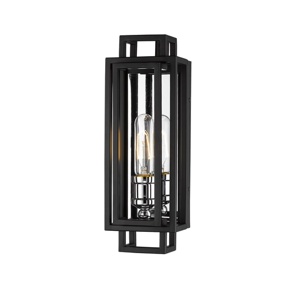 Z Lite 454-1S-BK-CH 5 in. Titania 1 Light Black & Chrome Wall Sconce
