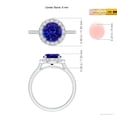 thumbnail image 6 of ANGARA Natural Round 1.8 ct Tanzanite Halo Ring with Diamond Accents in 14K White Gold for Women (Size-8mm) | December Birthstone, Anniversary, Jewelry Gift for Women | Natural Tanzanite Ring, 6 of 11