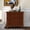 Brown, variant on MEETFAV 28" Pine Wood Nightstand with 3 Drawers – Metal Handles, Gliding Rails, Rubber Legs for Bedroom, Office, Blue