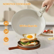 Aidoly Pots and Pans, 12 Pcs Kitchen Cookware Sets with Removable Handle, Nonstick, Stackable, Beige