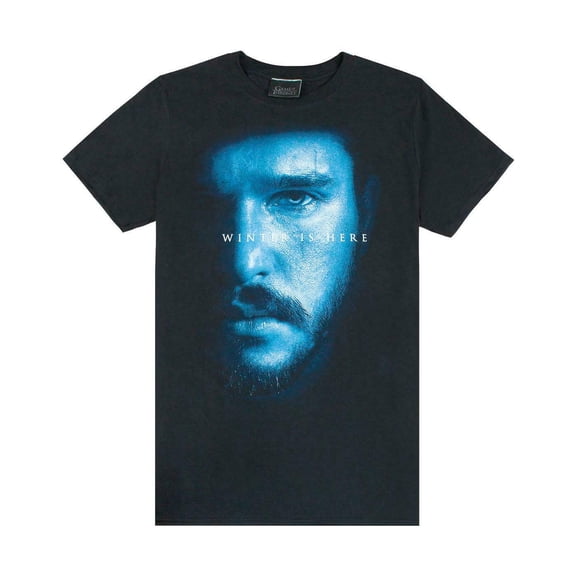 Game of Thrones Jon Snow Mens Black Short Sleeved T-Shirt | L | Made by Vanilla Underground