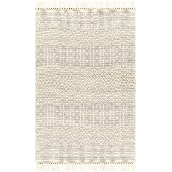 BoutiqueRugs Sean Bohemian, Transitional Area Rug - Ivory, Light Gray - 27" x 45"