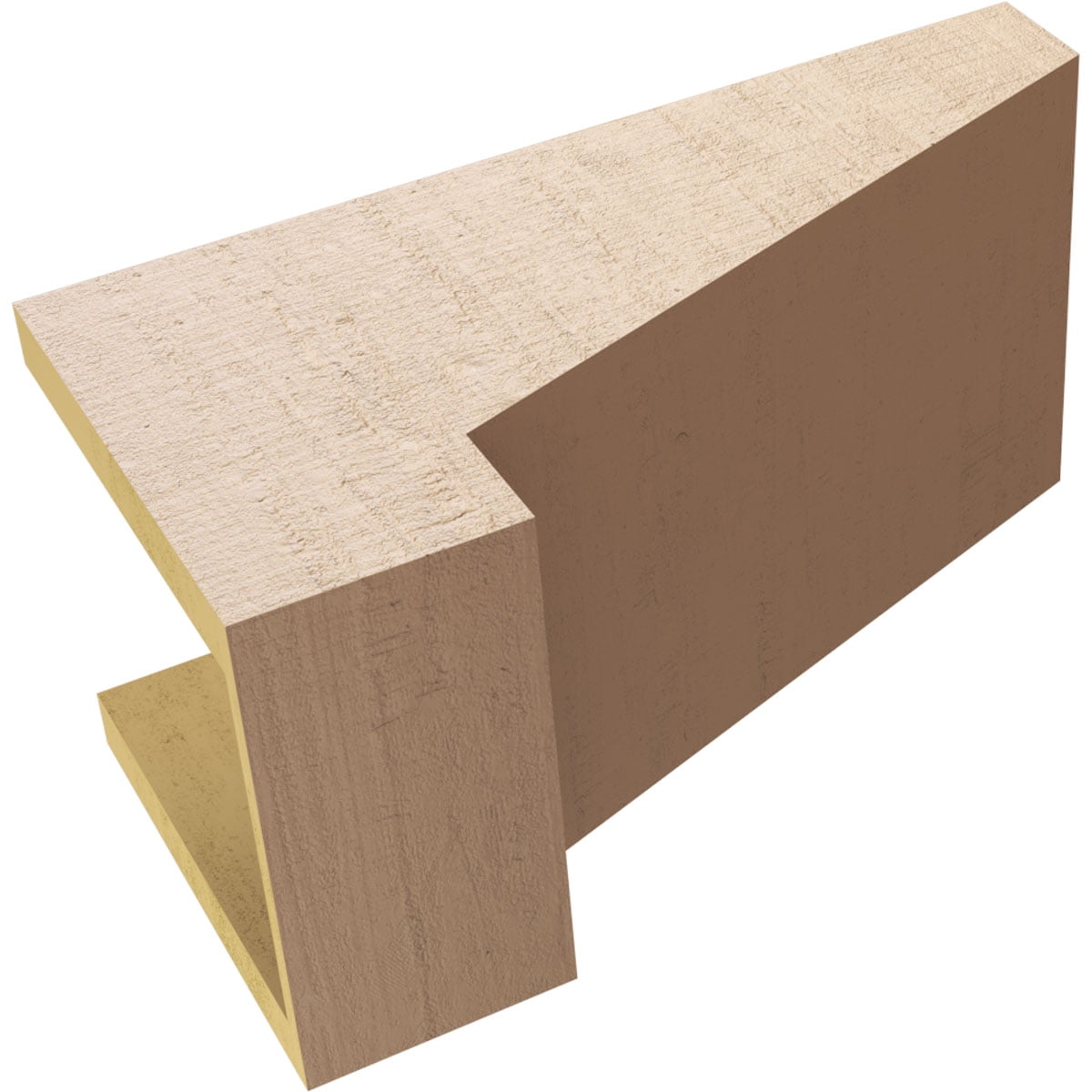 8"W x 16"D x 8"H Wide Clemmons Rough Cedar Woodgrain TimberThane Corbel, Primed Tan