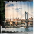 thumbnail image 4 of Ambesonne USA Shower Curtain, Manhattan Bridge in NYC, 69"Wx70"L, Multicolor, 4 of 5