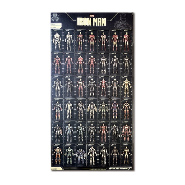 Póster mural de la colección Iron Man Anime, 71 x 40 cm