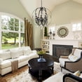 thumbnail image 4 of 1323-6 BLK-Golden Lighting-Ella - 6 Light Chandelier in Sturdy style - 31.38 Inches high by 26 Inches wide-Matte Black Finish    -Traditional, 4 of 9