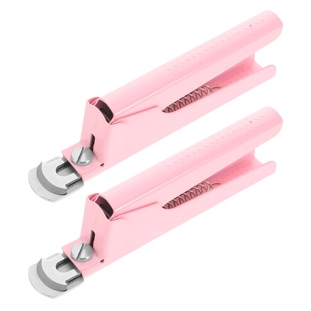 2 cortaúñas de acero inoxidable, herramientas portátiles para uñas para mujer, cortaúñas de alta resistencia para uñas gruesas, kit de manicura rosa