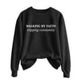 thumbnail image 5 of Walking by Faith Tripping Constantly Sweatshirt for Women Christian Bible Verse Graphic Sweatshirts Womens Pullover Top, 5 of 5