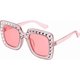 thumbnail image 1 of Oversize Square Sparkling Sunglasses Retro Thick Frame Sunglasses, 1 of 4
