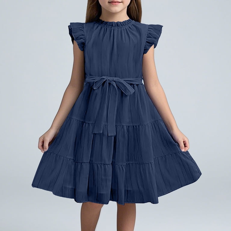 childrens holiday dresses Madeleine denim dress – Flying Colors main image 0