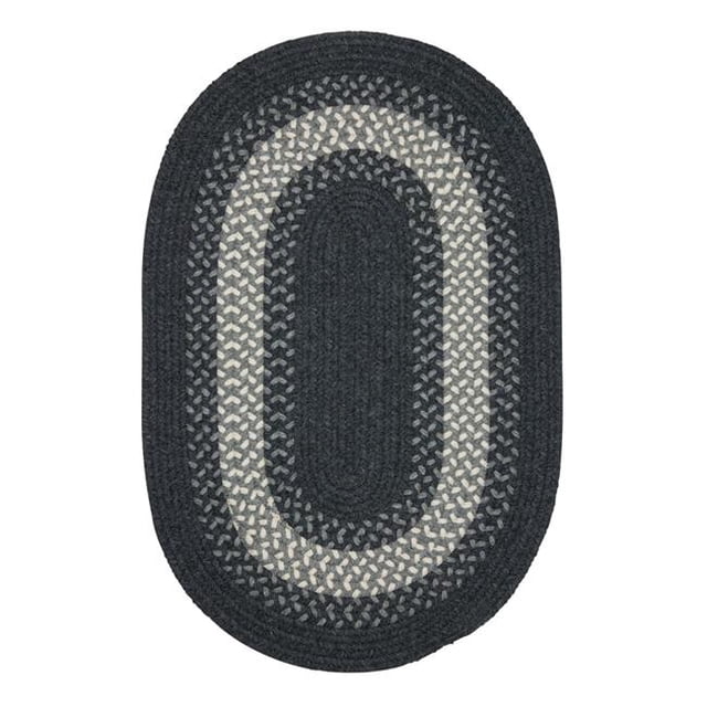 Colonial Mills NG49R108X108 9 ft. North Ridge Round Braided Rug, Charcoal