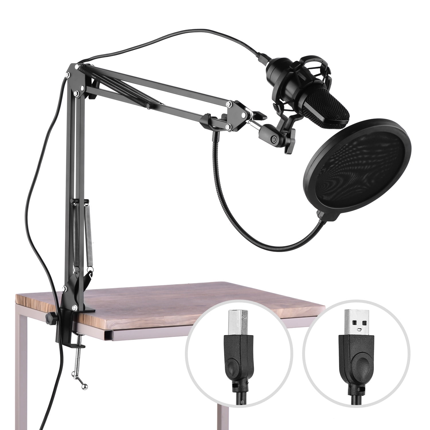 USB Professional PC Microphone Set Cardioid 192KHz/24Bit Noise