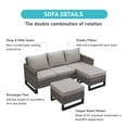 thumbnail image 5 of PARKWELL 6 Pieces Outdoor Sectional Sofa Furniture Sets - Wicker Rattan Conversation Dining Furniture Set with Cushions - Gray, 5 of 16