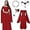 Red, variant on Halloween Witch Costume Women, 4Pcs Women Medieval Witch Gothic Long Dress Halloween Vampire Renaissance Costume with Belt Chain Bracelets Necklaces Wine Red L