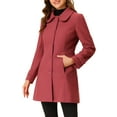 thumbnail image 4 of INSPIRE CHIC Women's Coats Peter Pan Collar Single Breasted Button Front Outwear Winter Coats XL Dull Red, 4 of 6